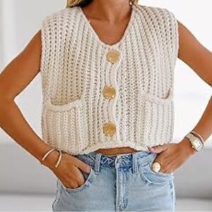 ARSSM Women Cute Sweater Vest Old Aesthetic Sleeveless Sz M Women